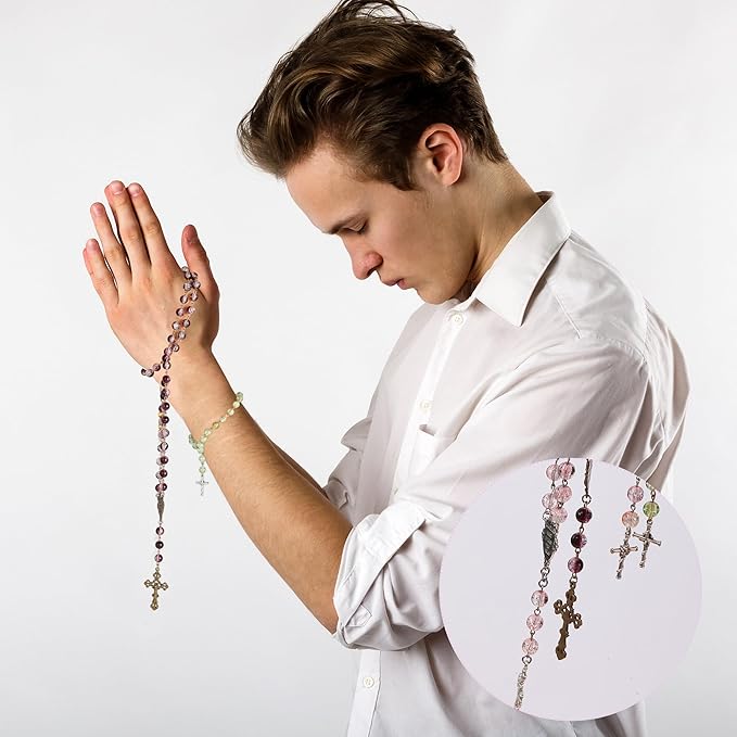 BINRANHS Catholic Rosary Making Kit for Adults Kids,DIY Wedding Rosary Jewelry Necklace Making Kit,804pcs Rosary Making Kits,Rosary Prayer Making Supplies First Communion Necklace Set