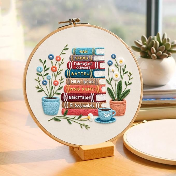 COCOMOX Embroidery Kit for Beginners, 3 Sets Cross Stitch Kits with Book Butterffly Tree Pattern, Hand Craft DIY Cross Stitches, Easy to Follow with Video Instructions