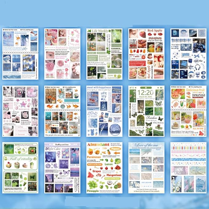 Alideco 30pcs Scrapbook Stickers Vintage Cakes Cuisine Desserts Sticker Book for Adults Sticker journaling Stickers for Scrapbooking (haifengxuyu)