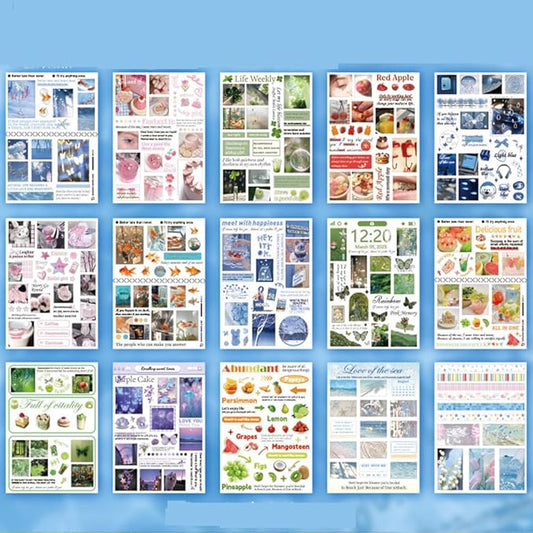 Alideco 30pcs Scrapbook Stickers Vintage Cakes Cuisine Desserts Sticker Book for Adults Sticker journaling Stickers for Scrapbooking (haifengxuyu)