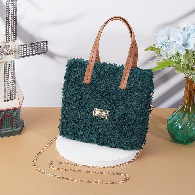 WADORN DIY Knitting Crochet Bag Making Kit, Handmade Woven Tote Bag Making Materials Set Women Shoulder Bag Making Accessories Hand Crafting Yarn Weaving Kit Birthday Christmas Gift, Green