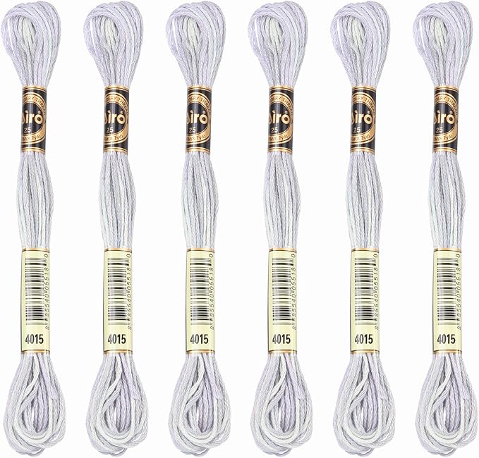 PATIKIL 6 Skeins Embroidery Floss, Polyester Embroidery Threads Bracelets String for Cross-Stitch Hand Embroidery, Light Gray
