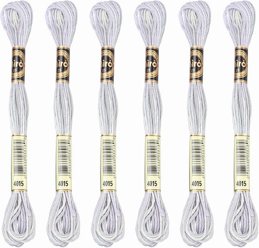 PATIKIL 6 Skeins Embroidery Floss, Polyester Embroidery Threads Bracelets String for Cross-Stitch Hand Embroidery, Light Gray