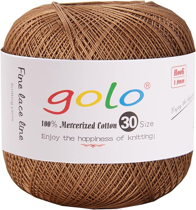 golo Crochet Thread Size 30 Yarn for Hand Crocheting Brass Yarn 615