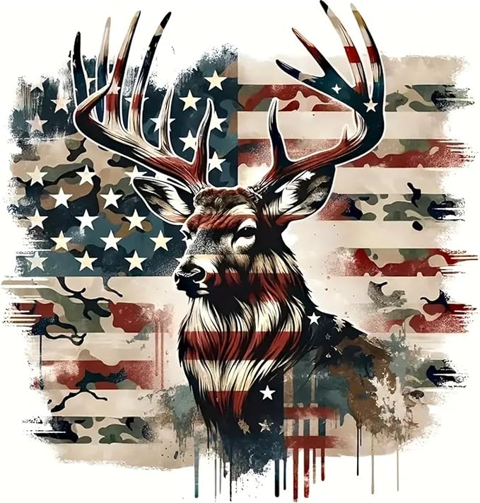Axquilon Patriotic Paint by Numbers Kit for Adults Beginner- 4th of July Adult Paint by Number Kits on Canvas, Easy Adults' Paint-by-Number Kits Oil Painting for Gift Home Wall Decor 16x16in