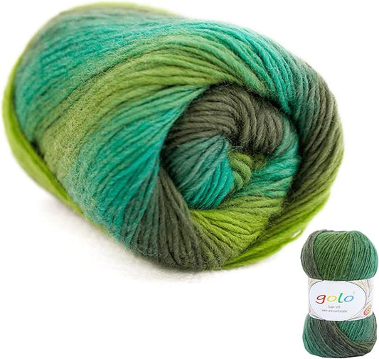 golo Wool Yarn for Hand Knitting 200yd Cachemire Multicolor Rainbow Yarn
