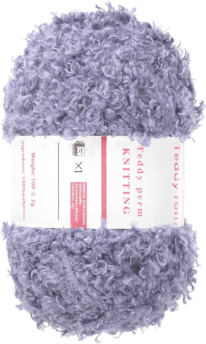 MECCANIXITY 1 Skeins Eyelash Yarn Fur Soft Fluffy Chunky Polyester Yarn Fuzzy Dark Purple for Crocheting Knit DIY Clothes Bag - 55Yard/50m, 3.53oz