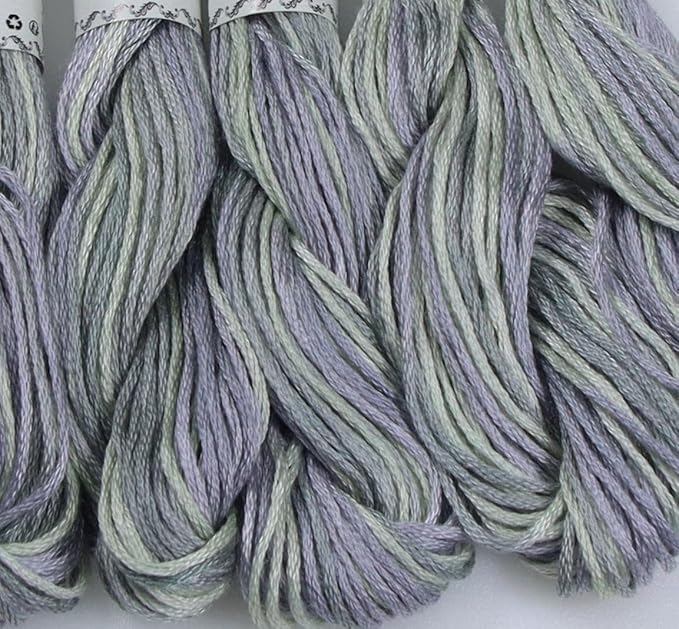 KCS Big skeins of 25 Meters Size 25 Color Variegated Cross Stitch Stranded Threads,6 skeins,4015