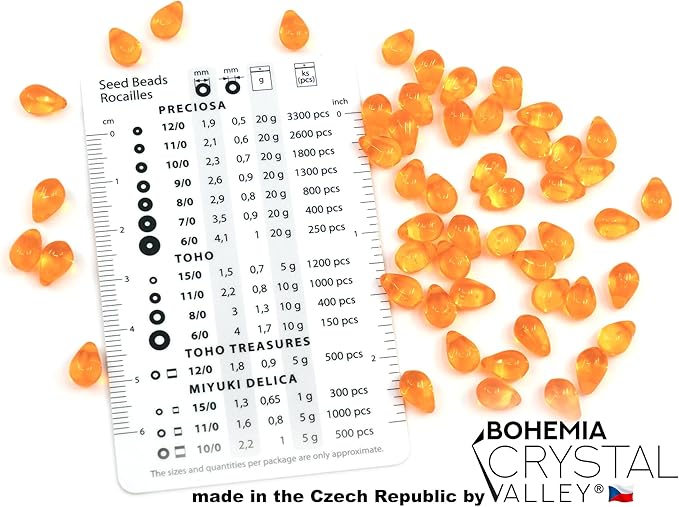 Czech 50-Piece Glass Beads, 6x9mm, Teardrop Transparent Orange