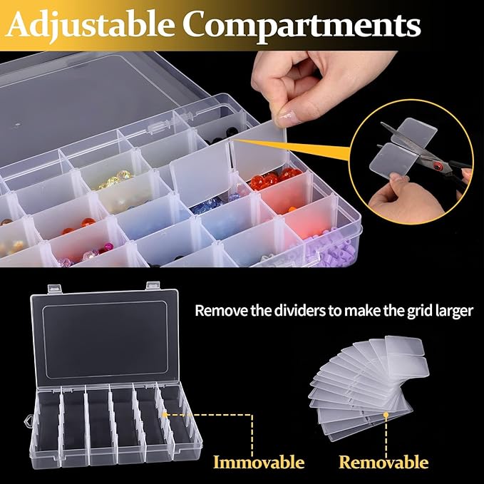 Embroidery Floss Organizer,36 Grid - 100 Bobbins + Winder +4 Stickers – Embroidery Thread Organizer for Craft & Small Items (Floss Winder&Beads) Storage