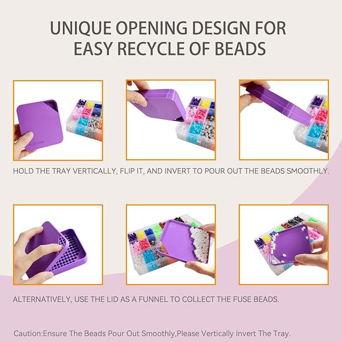 2 Pcs 5mm Fuse Beads Picking Tray Kit with Total 296 Holes, Efficient Sorting Tools with Effortless Beads Recovery, User-Friendly for Iron Bead Beginners (Blue and Green)