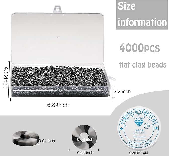 4000 Pcs Clay Beads for Bracelets Making, Polymer Spacer Flat DIY for Jewelry Necklace Earring Making Kit, Preppy Aesthetic Heishi Heshie Thin Disk Beads Assortments Set 4 6 8MM (SK-26, 6MM)