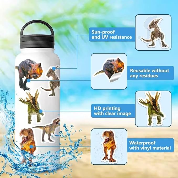 200 pcs cute animal stickers bulk for kids,girls,boys,teens adults.waterproof vinyl kawaii sticker pack for water bottle laptop, phone.teacher reward kids stickers in wild/farm/dinosaurs/fish