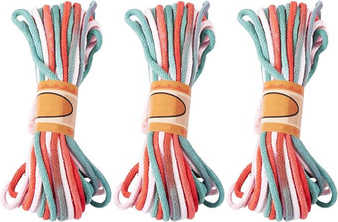 98.46 Feet Christmas Theme 3-3.5mm Macrame Cord Twisted Soft Macrame Rope Segment Dyed Decorative Cord Sewing Twine Craft Thread for DIY Crafts Knitting Plant Hangers Christmas Wedding Decor