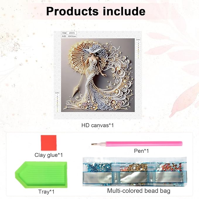 AiYuanzsh 5D Special Shaped Diamond Painting Kit - Charming Goddess Design, Unique Crystal Rhinestone Diamond Art Set for Beginners and Adults, Perfect for Home Wall Decor and Holiday Gifts