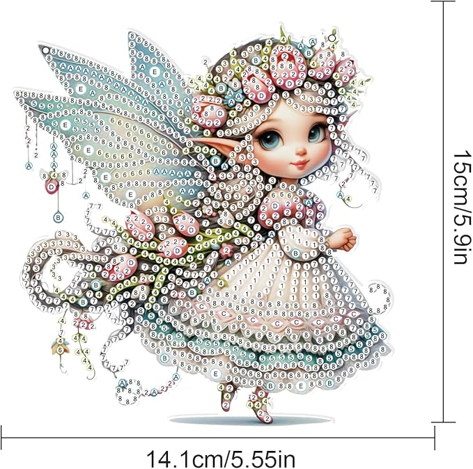 AiYuanzsh Butterfly Elf 5D Diamond Painting Hanging Ornament Kit, Special Shaped Crystal Rhinestone Suncatcher Craft, DIY Diamond Art Pendant Decoration for Home Office, Gift for Adults