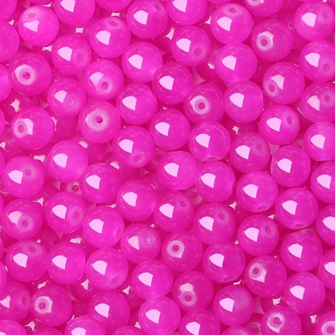 500Pcs Pink Red Glass Beads Kit for Jewelry Making, 8mm Round Crystal Beads for Bracelet Necklaces Kit Earring DIY Crafts Bracelets (Pink Red)