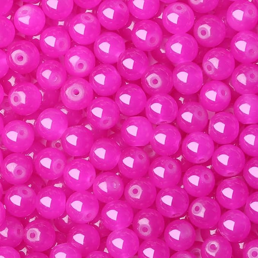 500Pcs Pink Red Glass Beads Kit for Jewelry Making, 8mm Round Crystal Beads for Bracelet Necklaces Kit Earring DIY Crafts Bracelets (Pink Red)