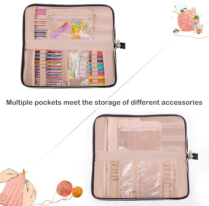 Knitting Needles & Crochet Hook Case - Empty (up to 14 Inches) - Knitting & Crochet Accessories Organizer