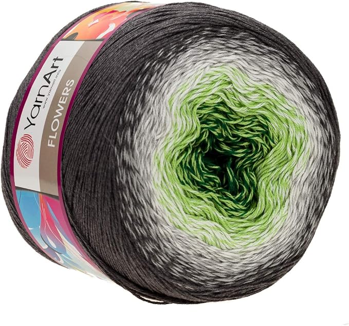 Yarn Art YarnArt Flowers Yarn 55% Cotton 45% Acrylic 250gr 1094yds Multicolor Cotton Yarn Rainbow Crochet Yarn Spring Summer - 1 Fine Sport Skein (291)