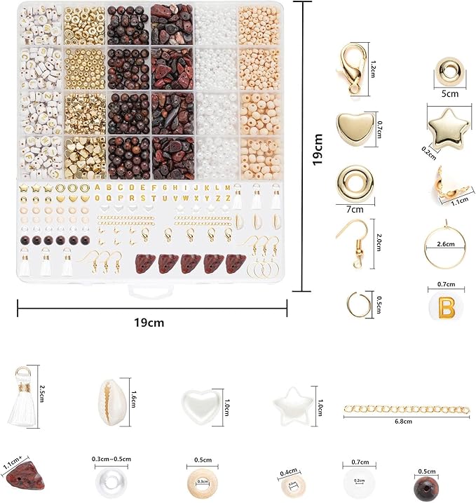 xylise jewelry making supplies kit natural stone beads for irregular natural stone with for diy craft bracelet necklace earrings for adults(red)