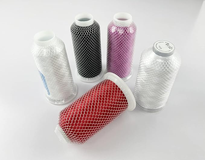 100pcs Thread Net Spool Saver for Different Sizes of Embroidery Sewing Quilting and Serger Thread Spools/Cones (15x1CM)