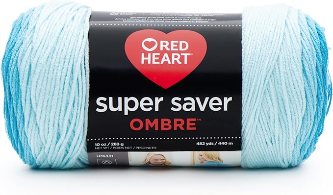 RED Heart E305.3961 Super Saver Ombre Yarn, Scuba