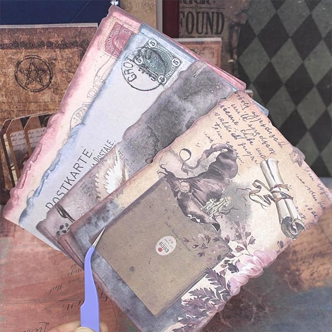 Diuhofart Scrapbooking Supplies Kit, Vintage Magic Scrapbook Kit for Bullet Junk Journal, Stationery, A6 Line Notebook, DIY Journaling Supplies, Birthday Craft Gift for Adults Women