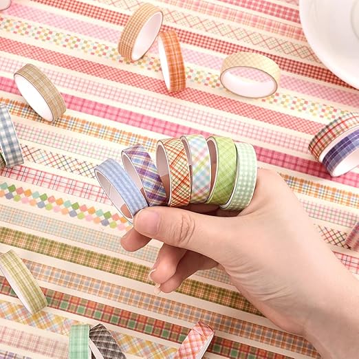 60 Rolls Cross line Theme Washi Tape Set, Writable Decorative Tapes for Scrapbooking, Junk Journal Supplies, Bullet Journaling, 0.39"x79" per Roll
