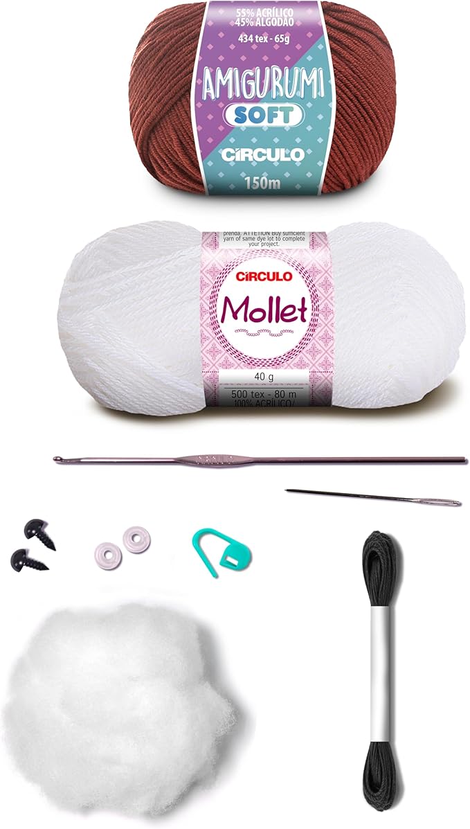 CIRCULO Amigurumi Crochet Kit - Cuddy Teddy Bears - All Included, Easy Instructions - Intermediate - Premium Amigurumi Yarn for Crocheting – Toby
