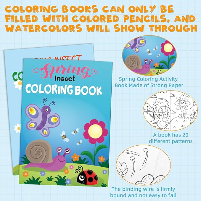 Liliful 144 Pcs Spring Coloring Book Bulk for Adult DIY Art Stress Relief Drawing Book with Vibrant Patterns for Adults, Party Favors, Goodie Bag Filler and Holiday Gifts