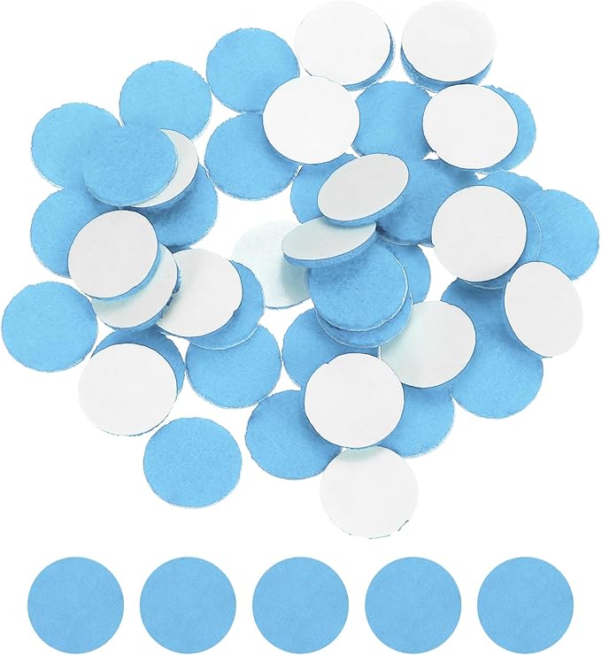 uxcell 100 Pcs Adhesive Felt Circles, 3/8" Round Non-Woven Felt Pads Stickers Dots Pre Cut for DIY Crafts Sewing Handcraft Costume Holiday Decoration, Sky Blue