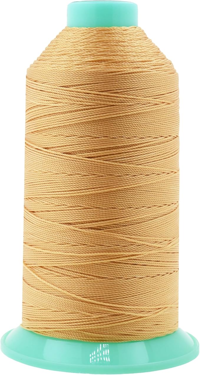 Mandala Crafts Size 277 840D T270 Bonded Nylon Thread - Blonde 800 YDs Tex 270 Heavy Duty Sewing Threads for Leather, Jeans, Weaving, Outdoor Marine Upholstery