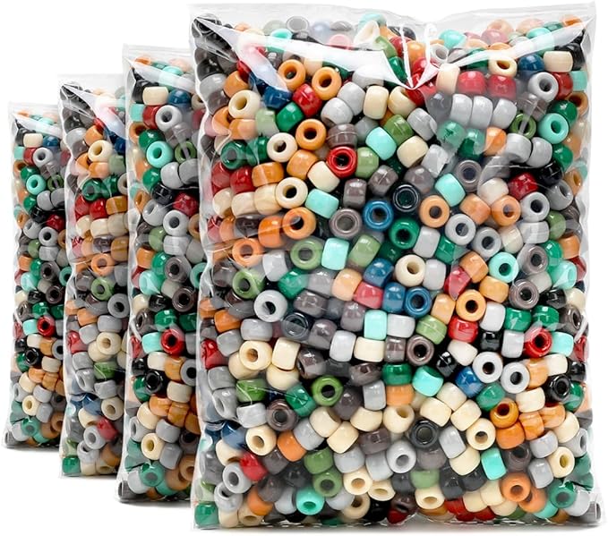 praisebank pony beads, 4000pcs pony beads, earth-tone color beads, beads for jewelry making, beads for crafts, hair beads, beads for hair braids.