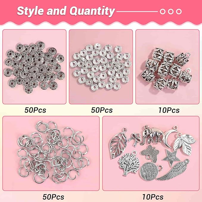 PAXCOO 473Pcs Stone Jewelry Making Kit Crystal Stone Bracelet Making Kit for Adults, Crystal Natural Healing Beads for Jewelry Making, Bracelet Making