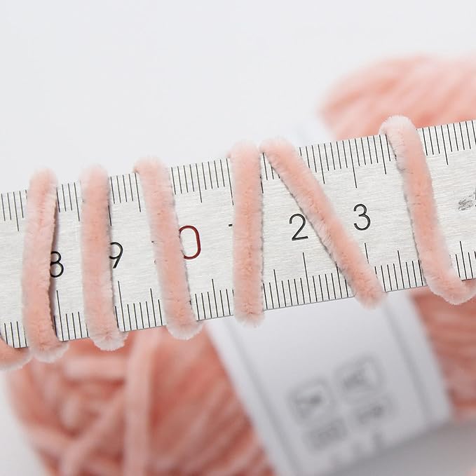 NICEEC 3 Skeins Soft Chenille Yarn Blanket Yarn for Knitting Fancy Yarn for Crochet Weaving DIY Craft Total Length 3×85m (3×93yds, 3×50g)_Incarnadine Pink