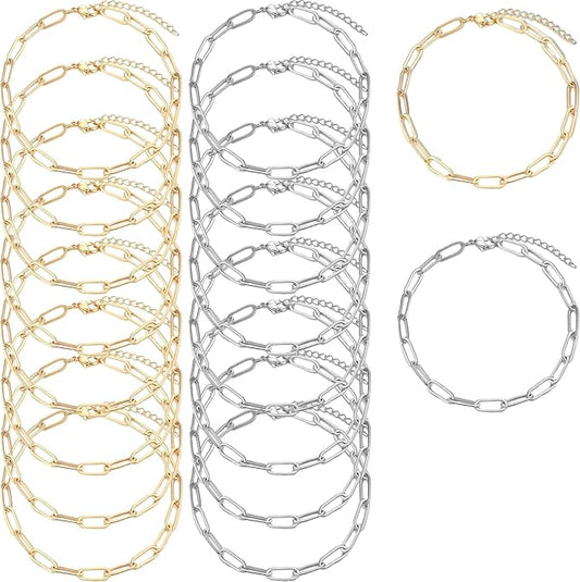 20 Pcs Snake Charm Bracelet Chain Adjustable Charm Bracelet Kit 3mm Dainty Snake Chain Bracelets Chain with Heart Lobster Clasp Extender Chain for Christmas DIY Women Jewelry Making Gifts Supplies