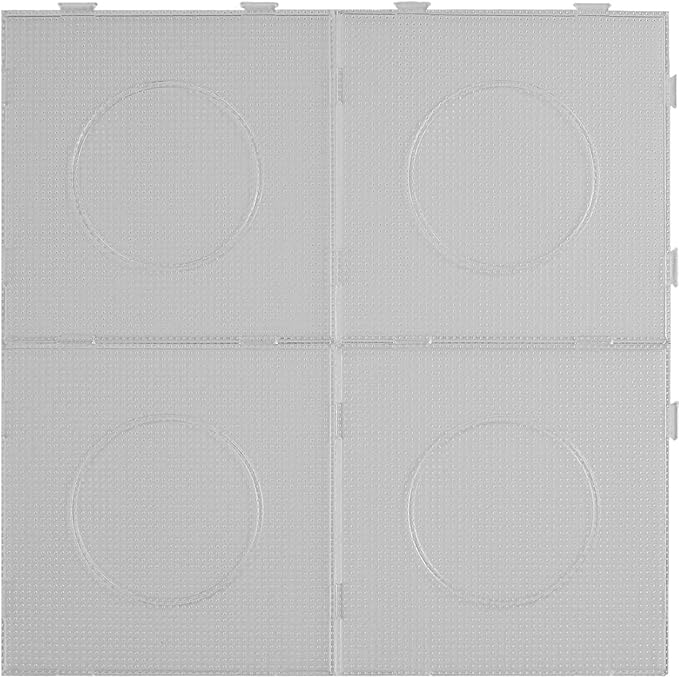 4PCS 2.6MM Fuse Beads Boards Large Square Clear Plastic Pegboards Kits Iron Beads for Aldult DIY Make Craft with 5 Ironing Paper