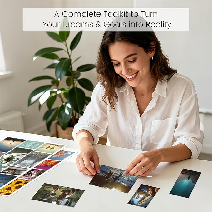 Sawnfay Vision Board Book - 2026 Vision Board Sticker Book, with Motivational Images & Quotes, Vision Board Kit & Supplies for Women