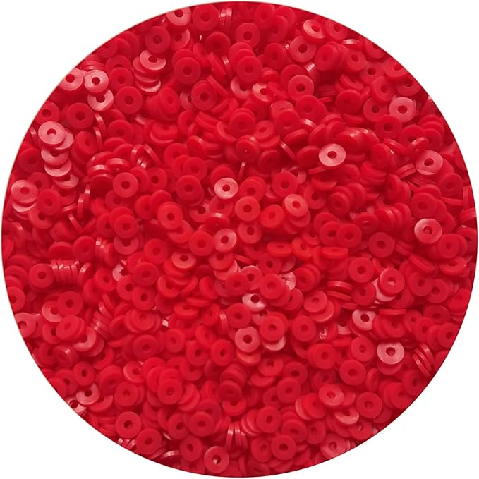 2000pcs Red Clay Beads for Bracelets Making Heishi Polymer Flat Disc Spacer Bead for Jewelry Earring DIY Crafts 6mm