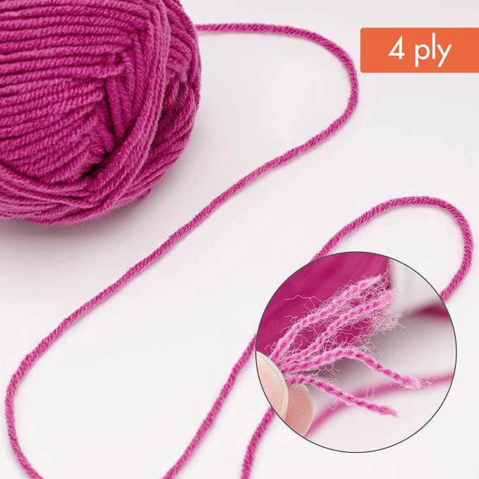 NICEEC 300g Soft Assorted Colors Yarn - Sport Weight,100% Acrylic, 4 Ply, Bonbons Yarn for Crochet & Knit, DIY Project Starter Kit for Kids or Adults(Total 870yds) - Series 17