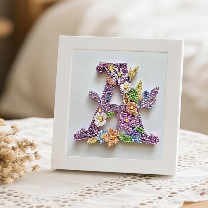 MVVMTOP 6x6 Acrylic Picture Frame for Diamond Painting, Square Display Frame with Stand, Tabletop or Wall Mount