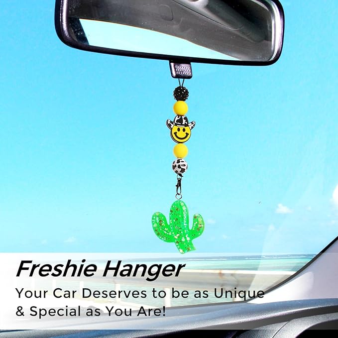 MUBYOK F01 Western Car Freshie Hangers Making Kit DIY Silicone Beads Hanging Charms Accessories Supplies