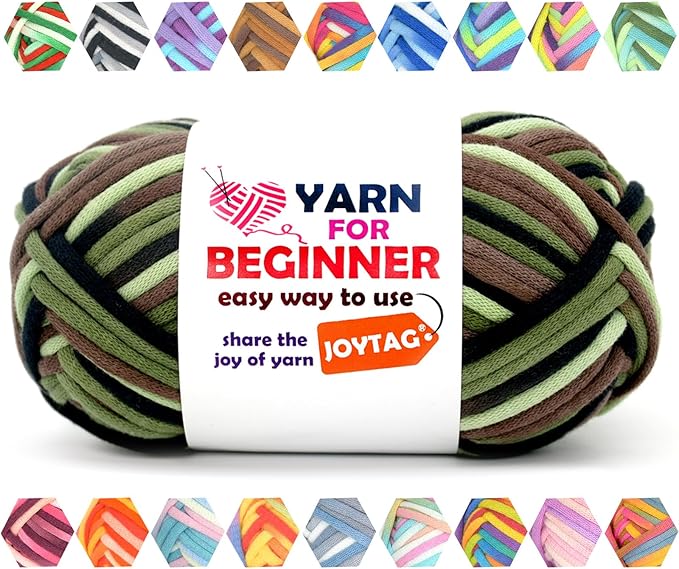 50g Rainbow Beginner Crochet Yarn for Crocheting and Knitting Multicolor Cotton Crochet Yarn for Beginners Easy Yarn for Beginners(Camouflage)