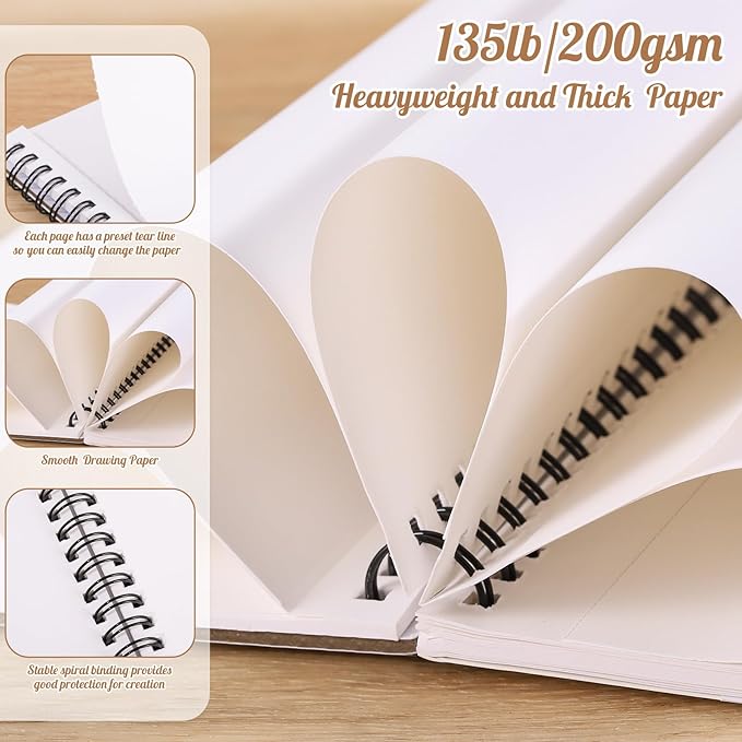 135lb/200gsm Marker Paper Pad, 5×7in Double Sided Bleedproof Marker Sketchbook, 30 Sheets Art Paper Sketch Pad, Smooth Painting Coloring Alcohol Marker Paper for DIY, Drawing, Ideal Gift