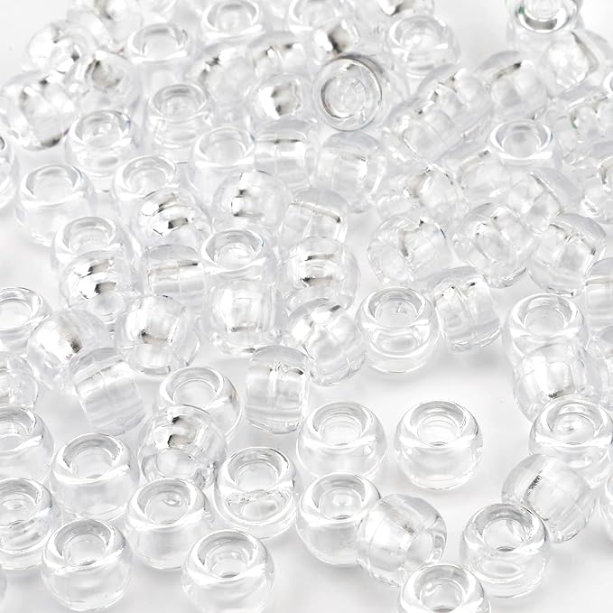 qpixvb 1100pcs clear pony beads,kit beads for bracelets making,clear bead for hair,bead for keychain necklace making,jewelry making,crafts,necklace keychain charms making supplies