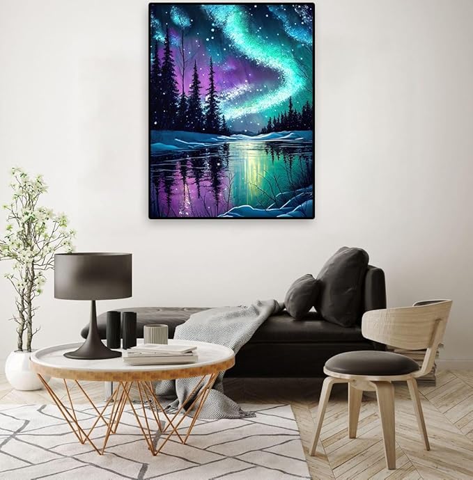 Starry Night Stamped Cross Stitch Kits - Needlepoint Counted Cross Stitch Kits for Beginner Adult Crossstitching Printed Dimensions Scenery Patterns Stitch Embroidery Kits Arts and Crafts