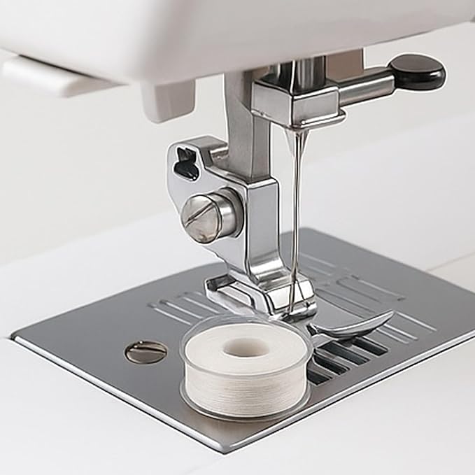 Mandala Crafts 144 Off White SA156 Prewound Bobbins for Singer Sewing Machine -15J SA156 Prefilled Bobbin Thread for Brother Sewing Machine and Embroidery