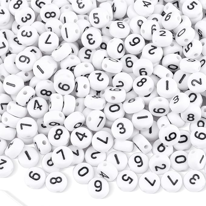 500pcs Letter Number Beads 0-9 for Friendship Bracelets Making Kit, DIY Jewelry Making Supplies Alphabet Beads