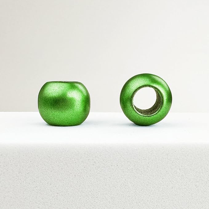 300 acrylic large hole beads for crafts 10mm x 12mm acrylic barrel beads with 5.7mm large hole, matte green